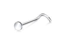 Pin Shaped Silver Curved Nose Stud NSKB-70